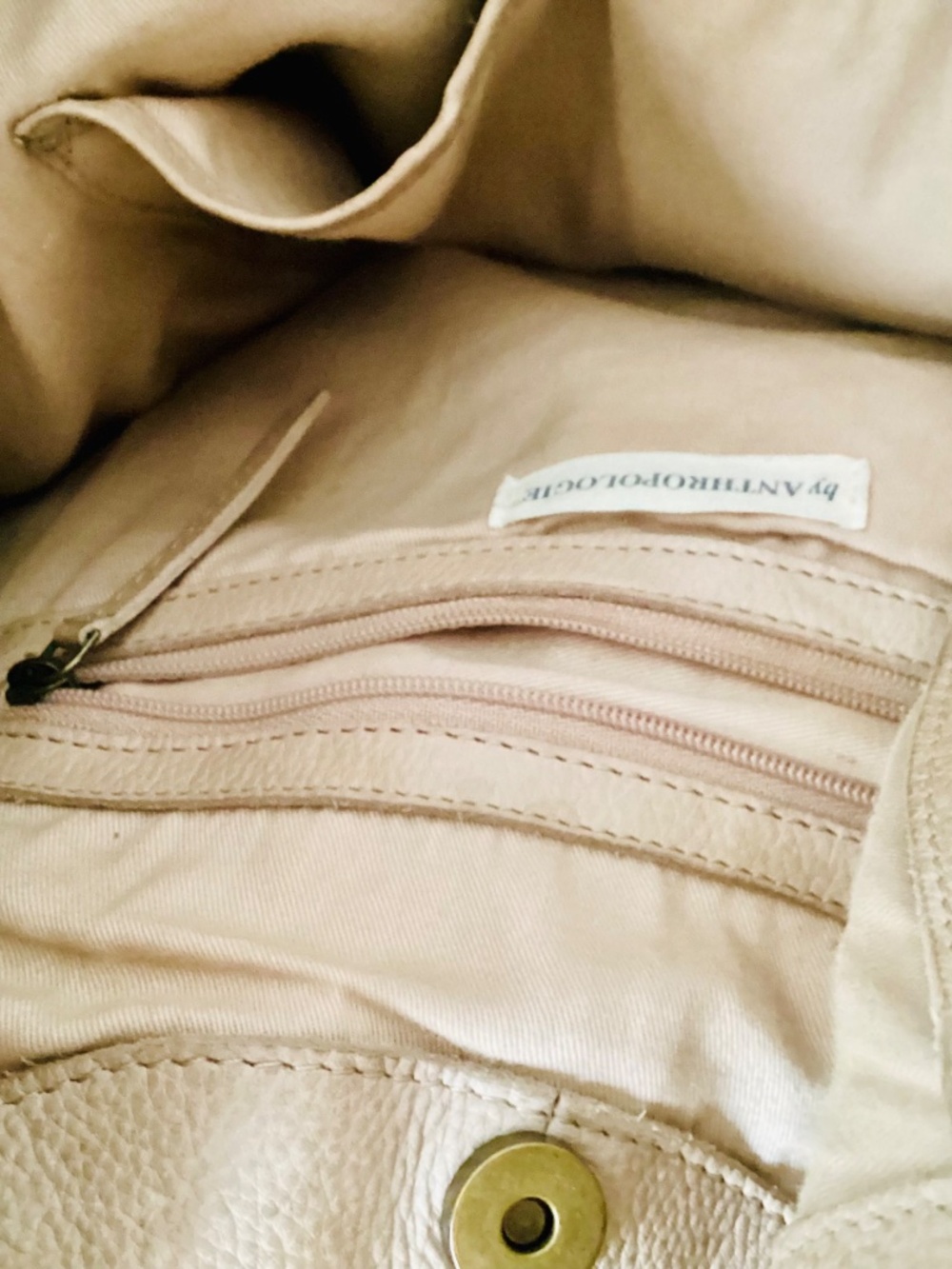 Anthropologie Isa Tote Bag Large Tan Soft Leather Shoulder hobo Purse - Picture 10 of 16